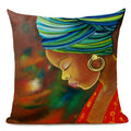 African Nation Women Portrait Pillow Cover for Home Decor by Axyaa