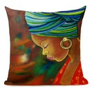African Nation Women Portrait Pillow Cover for Home Decor by Axyaa