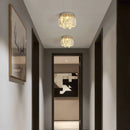 Axyaa Silvery LED Crystal Ceiling Chandelier for Home Dining Bedroom Decor