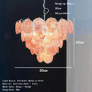 Axyaa Colored Glass Chandelier: Modern Luxury LED Pendant Lamp for Home Lighting