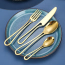 Axyaa 4-Piece Stainless Steel Hollow Handle Western Dinnerware Set