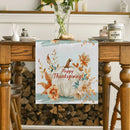Axyaa Pumpkin Flower Branches Table Runner for Farmhouse Dining Decor