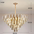 Axyaa Gold Crystal Chandelier: Luxury Indoor Lighting Fixture for Home Decor
