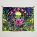 Axyaa UV Mushroom Mandala Tapestry for Home & Bedroom - Psychedelic Aesthetic Room Decor