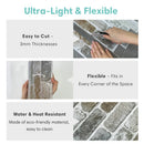 Axyaa 3D Faux Brick Tile Stickers, Matte Finish, Water & Mold Resistant, 30x30cm