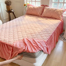 Axyaa Rabbit Velvet Bed Skirt - Simple Solid Color, Double Spell, Autumn and Winter