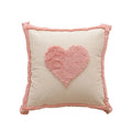 Axyaa Velvet Embroidered Pink Pillowcase Cojines 45X45 for Home and Sofa Decor