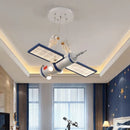 Nordic Space Satellite Astronaut Chandelier LED Pendant Light for Children's Room.