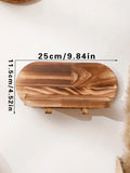 Axyaa Oval Wooden Floating Wall Shelf Rustic Bohemian Room Decor