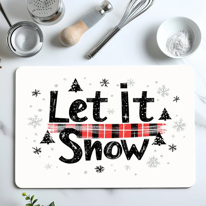 Axyaa Snowflake Kitchen Drying Mat - Quick Dry & Antiskid Snowflake Drain Pad