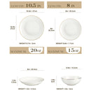 Axyaa 16/32-Piece White Bone Tableware Set with Golden Rim, Dinnerware & Bowl Set