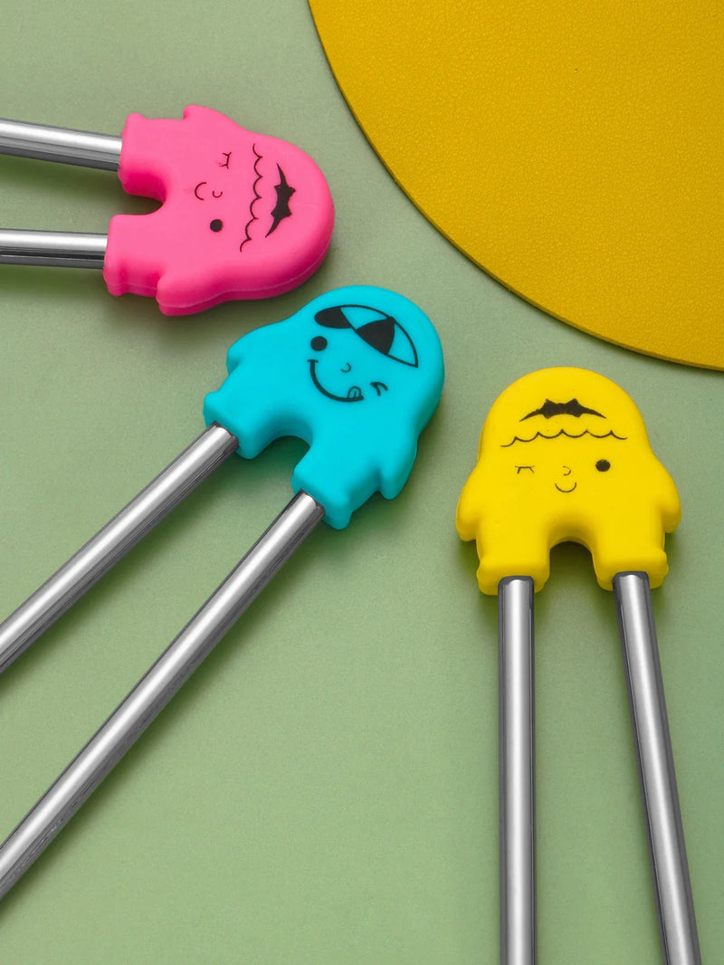 Axyaa Kids' Cartoon Dining Chopsticks Set for Beginners with Removable Feature