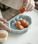 Axyaa Ceramic Fruit Plate Set, Heart Dish, Candy, Dried Fruit Plate, Tea Plate