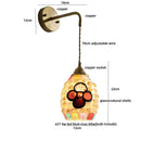 Axyaa Shell Glass LED Wall Sconce Pull Chain Switch Stair Light Fixtures