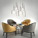 Axyaa Glass Chandelier LED Pendant Light for Modern Restaurant Bar Decor