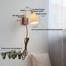 Axyaa Nordic LED Wall Lights Walnut Ash Rotatable Glass Copper Stair Fixtures