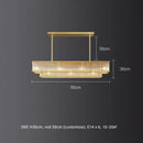 Axyaa Clear Glass Rod Linear Chandelier - Vintage Gold Lustre LED Lighting