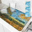 Axyaa Kitchen Drying Mat: Autumn Oil Absorbent Placemat for Cup Drying