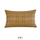 Axyaa Brown Leather Waist Pillow: Modern Minimalist Soft Decor for High-End Living Spaces