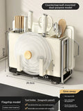 Axyaa Wall-mount Knife and Cutting Board Storage Rack