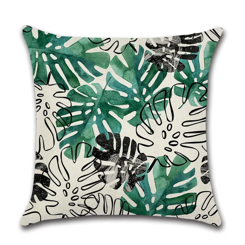 Axyaa Tropical Rainforest Plant Throw Pillow Cover 45x45cm