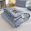 Axyaa Green Plaid Summer Quilt - Double-sided Queen Bed Comforter