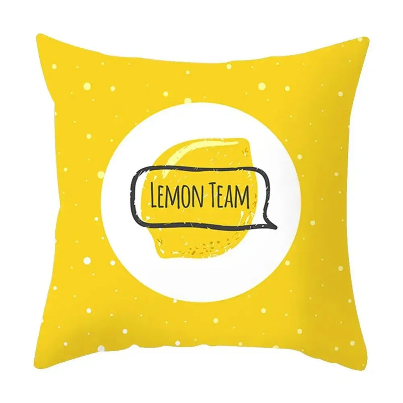 Axyaa Yellow Floral Geometric Pillowcase for Home Decor