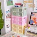 Axyaa Desktop Cartoon Storage Basket Organizer - Kawaii & Portable Solution