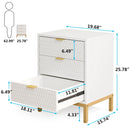 Axyaa 3-Drawer Modern Nightstand - Contemporary Bedside Table with Storage