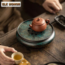Axyaa Retro Iron Paint Gaiwan Tea Tray Coasters Set