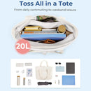 Axyaa Foldable Zipper Tote Bag - Women's Waterproof Shoulder Handbag for Travel & Work