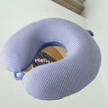 Axyaa Knitted Striped U-Neck Pillow: Multi-Function Travel & Aircraft Pillow
