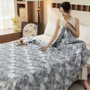 Axyaa Cotton Throw Blanket: Breathable Summer Comforter Quilt, Letter Leaf Design.