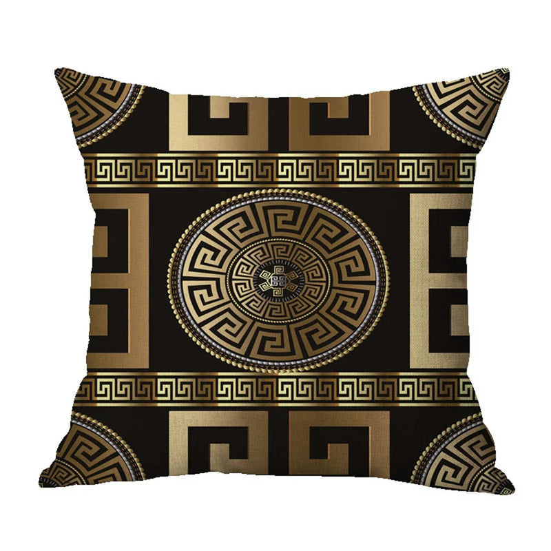 Axyaa Black Gold Line Cushion Cover Pillow Case, Home Decor for Living Room.