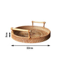 Axyaa Handmade Rattan Fruit Basket Tea Tray Organizer