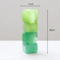 Axyaa Gradient Square Glass Vase Flowerpot Home Decor Accessory