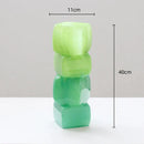 Axyaa Gradient Square Glass Vase Flowerpot Home Decor Accessory