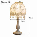 Axyaa Lace Fabric Table Lamp: Korean Style LED Light for Home Wedding Decor