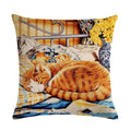 Axyaa Cat Series Linen Pillowcase 45x45cm
