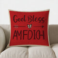 Axyaa Red Truck USA Flags Throw Pillow Cover