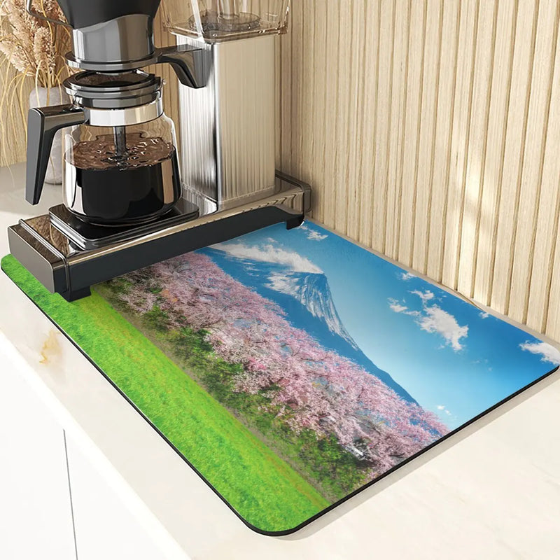 Axyaa Fujiyama Sakura Coasters Mats & Placemats: Plant Style Kitchen Table Mat