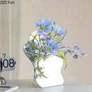 Axyaa Acrylic Mirror Vase with Artificial Flowers | Modern Home Decor