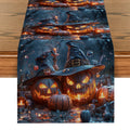 Axyaa Jack-O-Lantern Wizard Hat Table Runner for Festive Home Decor