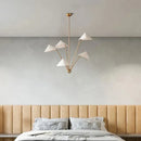 Axyaa Retro Gold Fabric LED Pendant Chandeliers