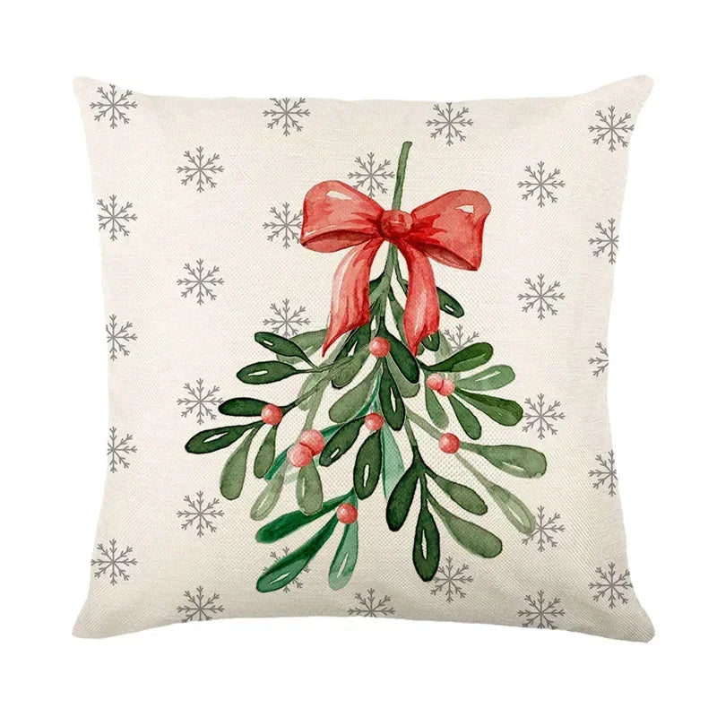 Axyaa Christmas Deer Snowflake Pillow Cover for Stylish Home Decor