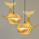 Axya Wooden Whale Pendant Light - Modern Kids Room Fixture