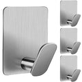 Axyaa Stainless Steel Adhesive Towel Hooks: Heavy Duty Stick-On Hangers for Bathroom & Kitchen