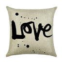 Axyaa Linen Pillowcase 45*45cm for Household Sofa Decor - Love Letter Series