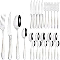 Axyaa 24-Piece Stainless Steel Cutlery Set Dinnerware Silverware Flatware Tableware Kit
