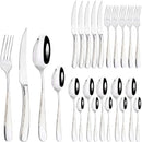 Axyaa 24-Piece Stainless Steel Cutlery Set Dinnerware Silverware Flatware Tableware Kit